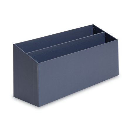 U Brands Four-Piece Desk Organization Kit, Magazine Holder/Paper Tray/Pencil Cup/Storage Bin, Navy 3631U0002